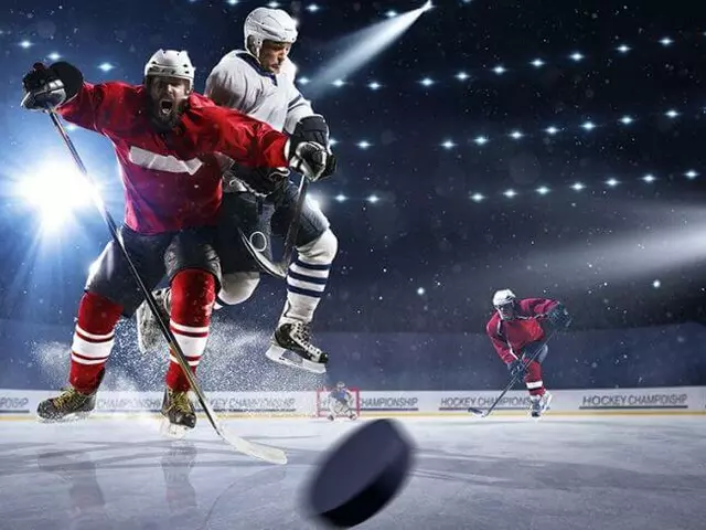 What was the first puck used in an ice hockey game made of?